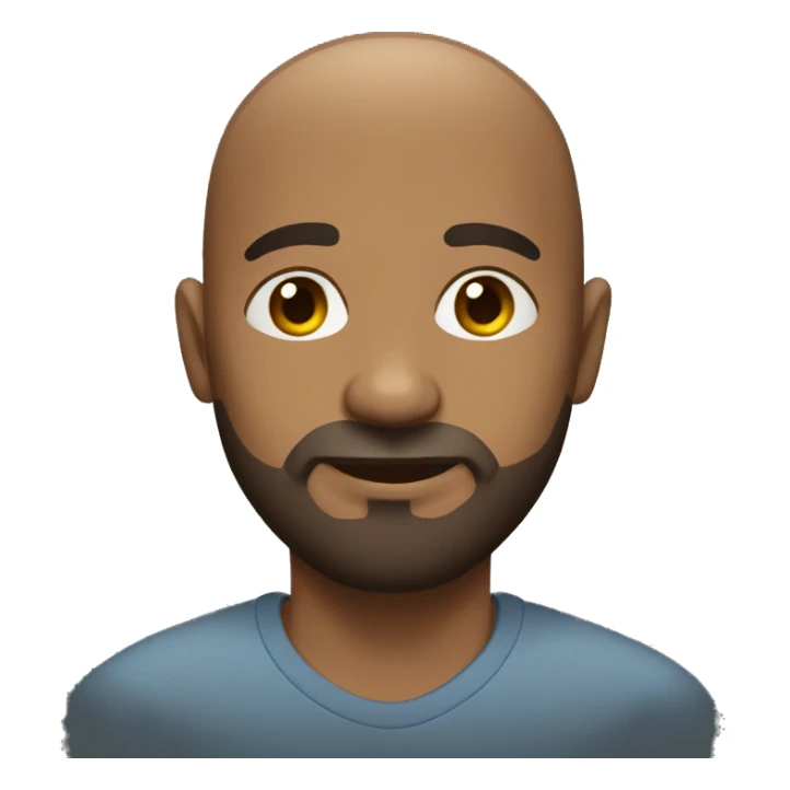 bald dark skin man light beards in shirt sticker