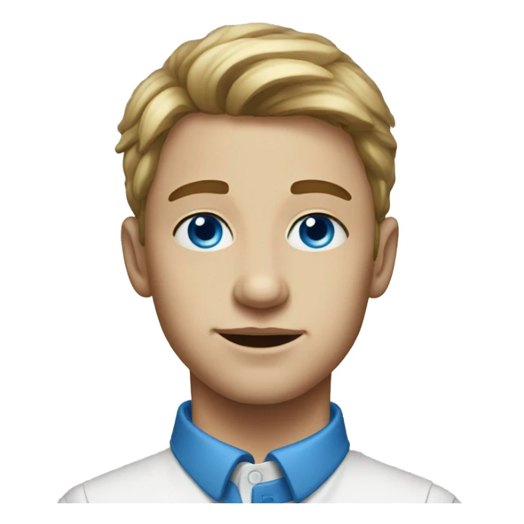 portrait of a young man with blue eyes sticker