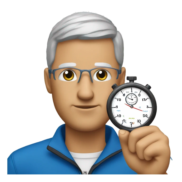 Cross country coach holding a stopwatch  sticker