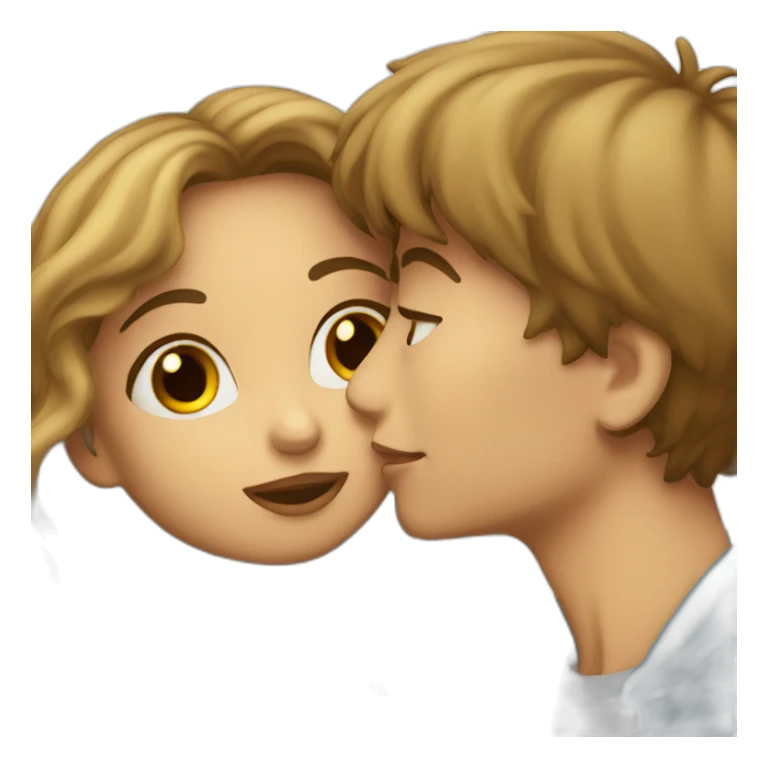 girl kissing boy sticker
