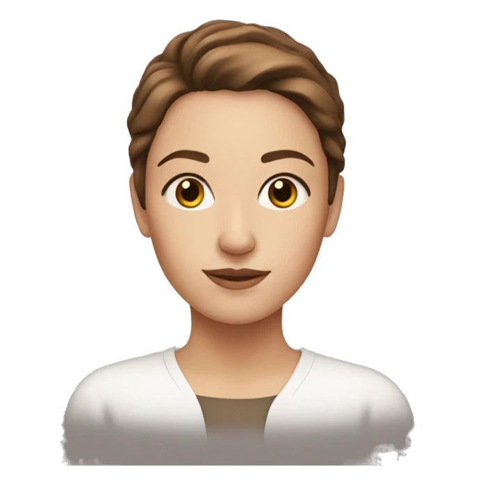 white woman with brown hair and brown eyes sticker