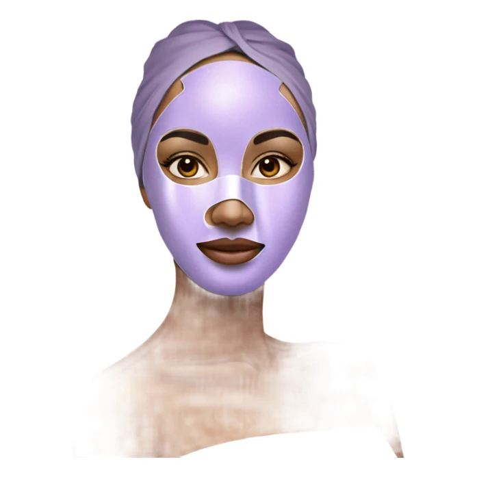 Lady with pastel Purple face mask spa beauty full face relaxing sticker
