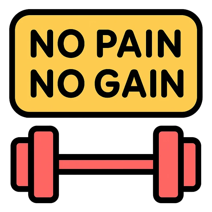 no pain, no gain sticker