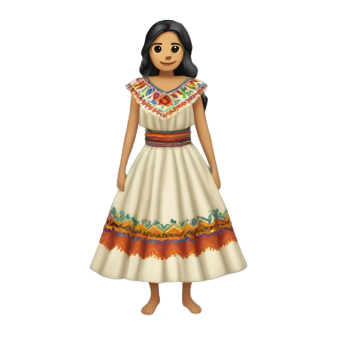 un vestido de indígena mexicano bordado sticker