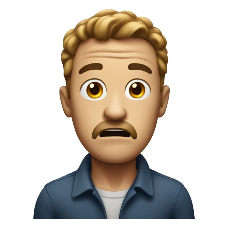 Make a picture of a man that looks scared  sticker