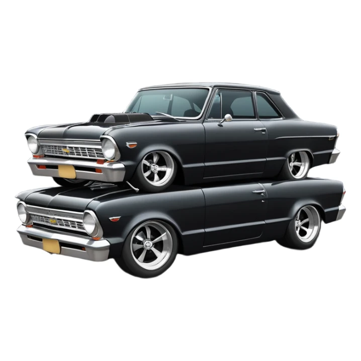 Catwoman’s  black metallic  1965 Chevy Nova SS street rat rod retro mod  sticker