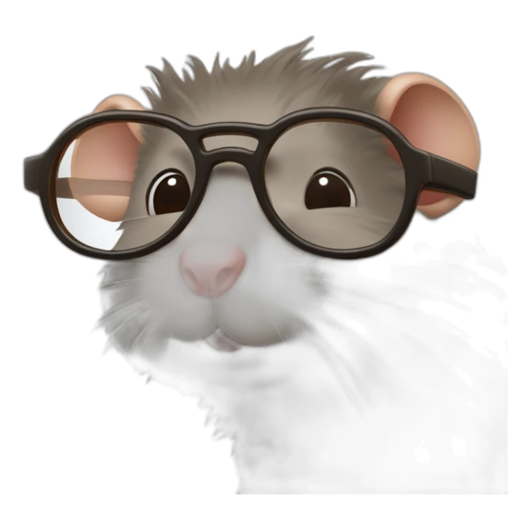 Un gros rat avec des lunettes et avec des cheveux bruns sticker
