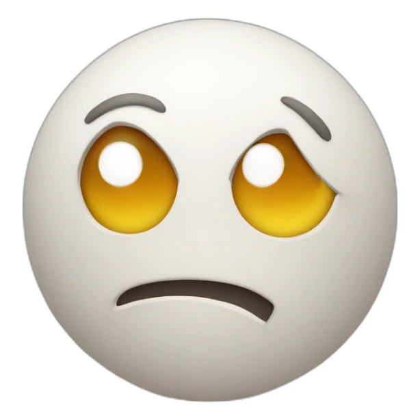 3d sphere with a cartoon decisive skin texture with big thoughtful eyes sticker