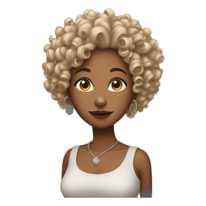 woman with curly hair and wearing piercings sticker