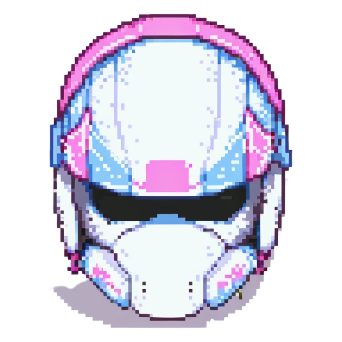 white helmet with pink ribbons on the sides sticker