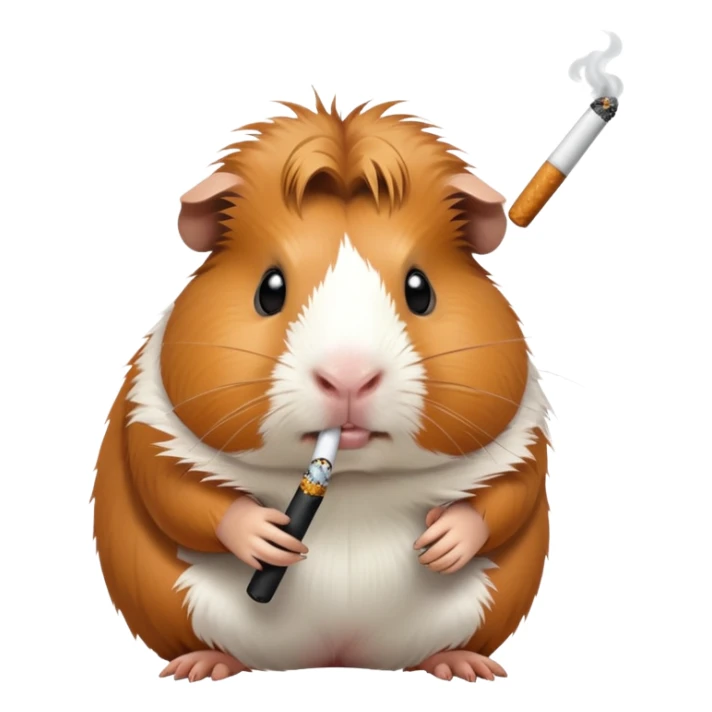 guinea pig whit cigarette and muscles  sticker