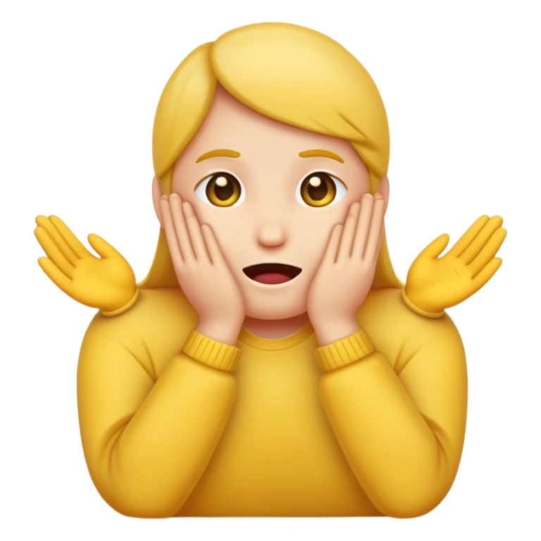 Shy emoji with a have over the mouth  sticker