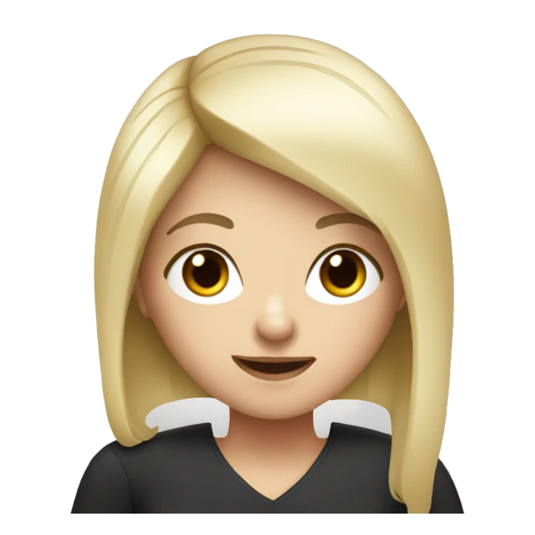 White girl with black hair on laptop sticker