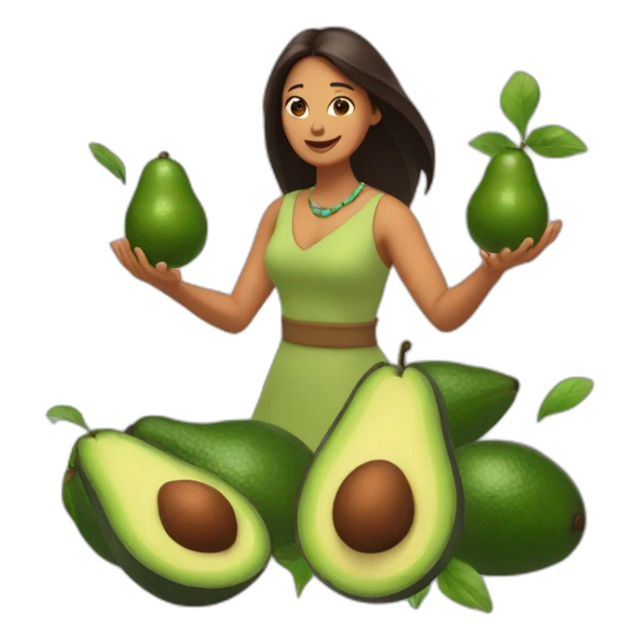 plant lady pocahontas juggling avocados sticker