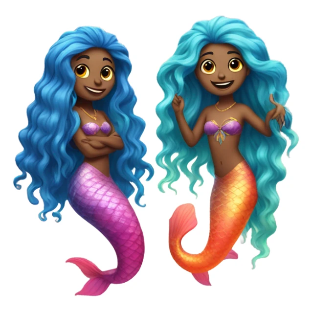 ￼ Berlin and Aviv as mermaids ￼ sticker