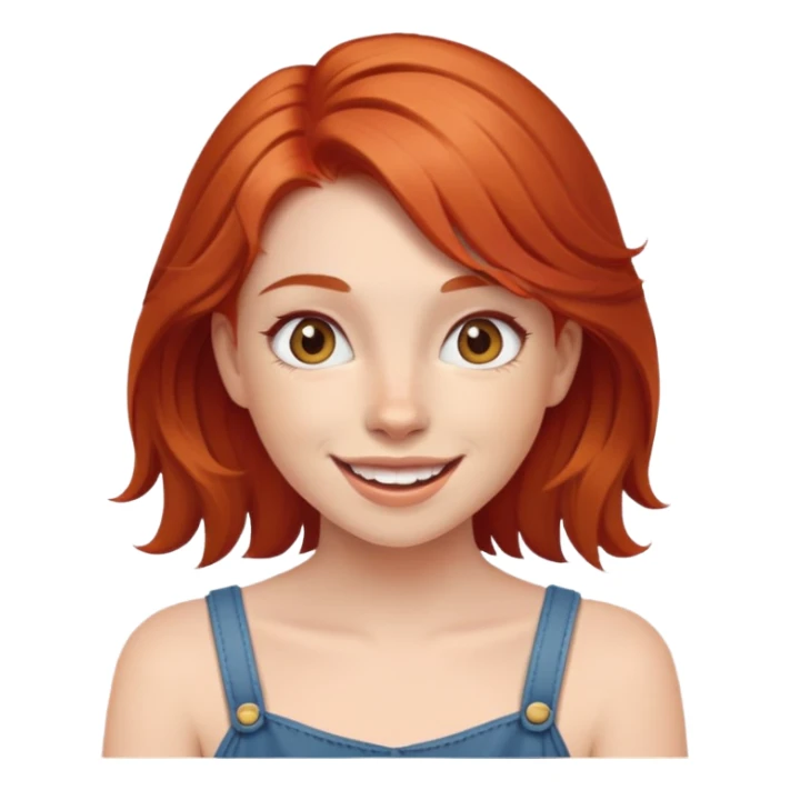 a young red-haired girl with an emotion of joy sticker