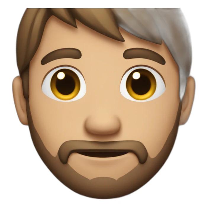 evil man with brown hair ponytail and shaved beard sitting with macbook sticker