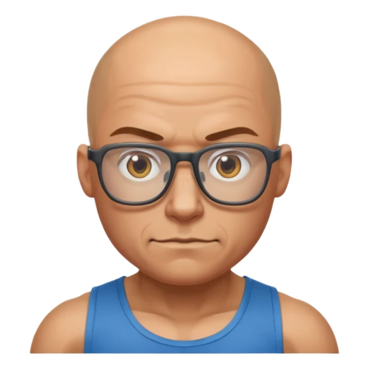 gamer with glasses, bald and muscular sticker
