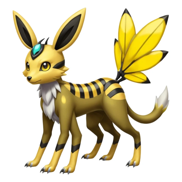 Meloetta-Renamon-Umbreon-Beedrill-Manectric-hybrid-fusion, full body sticker