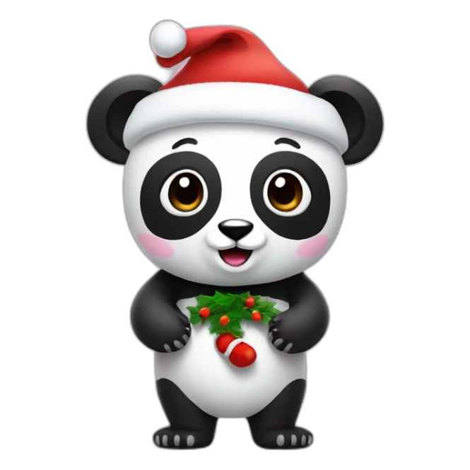 full body christmas panda in vr headset sticker