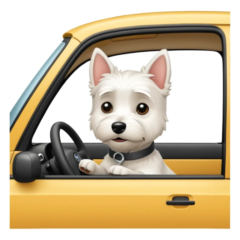 White west terier in Volvo car driving  sticker