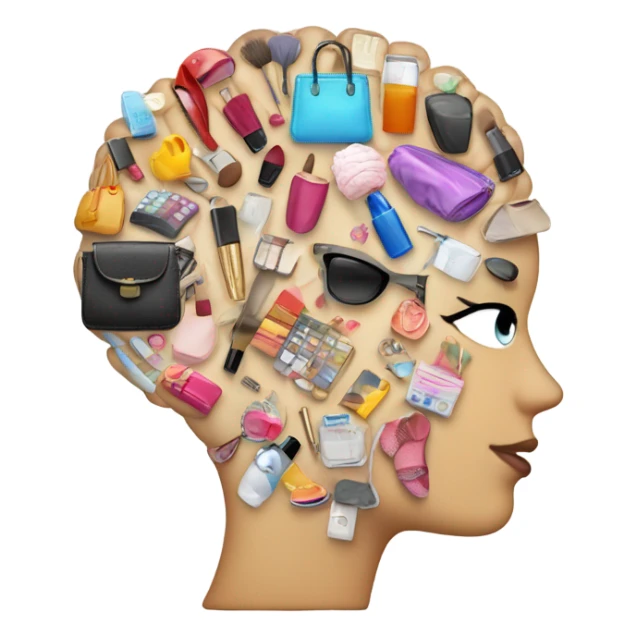 brain thinking shopping makeup footwear handbags clothes  sticker