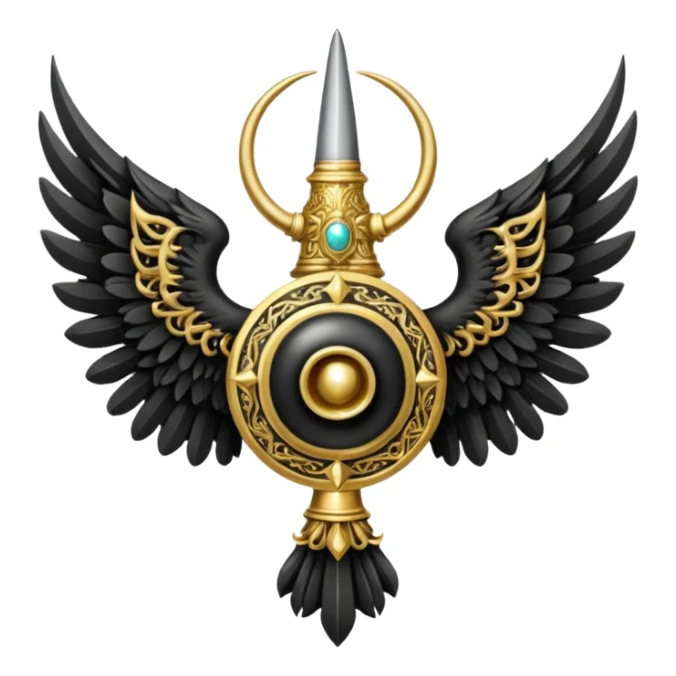 holy emblem with black wings with horn sticker