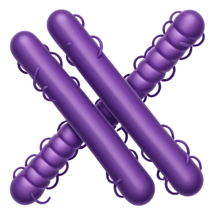 Multiple Lactobacillus bacteria emojis, thick rod shape, purple, soft fibrous texture, clean ingredient icon style
 sticker
