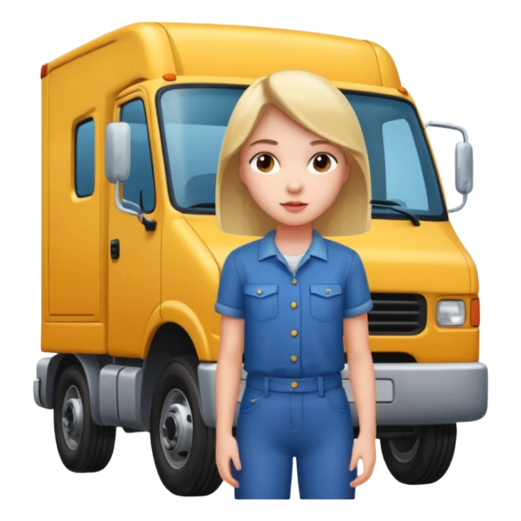 A truck hitting a girl and about to falling sticker