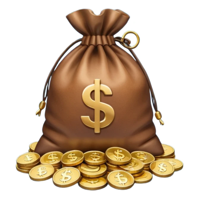 money bag on top of blue coins stack sticker