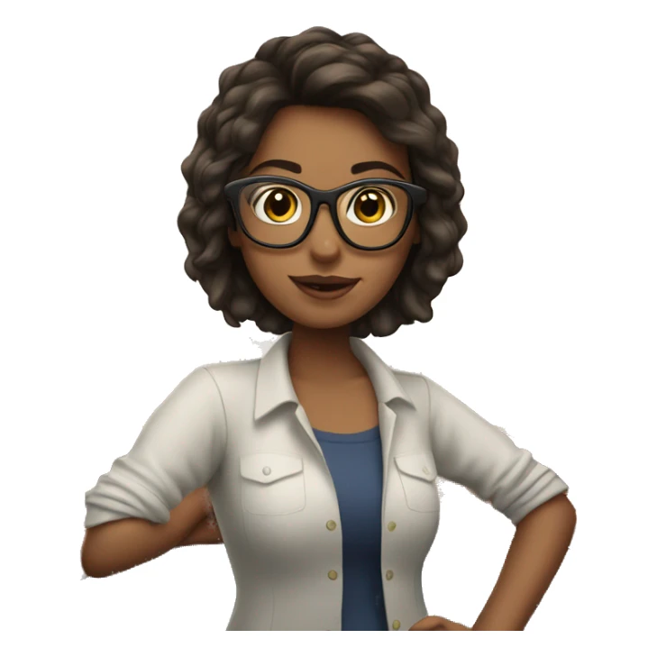 brunette girl with glasses on boat sticker