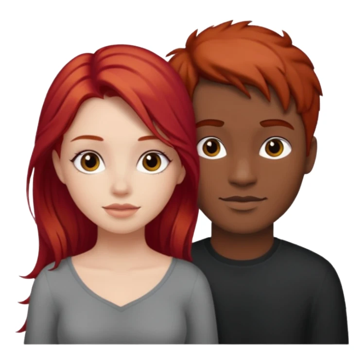 Red haired girl with white guy dark romance sticker
