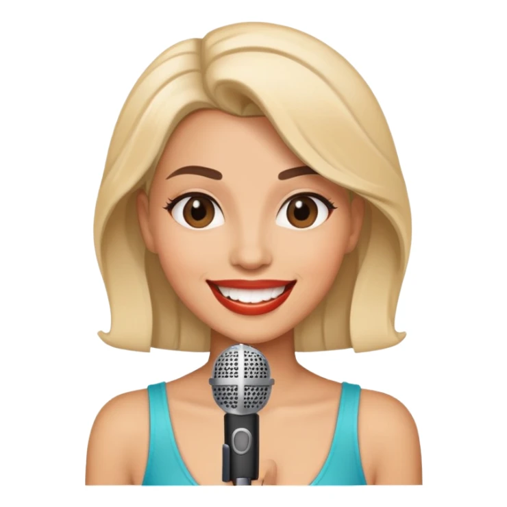 Female singer pop artist with microphone  sticker