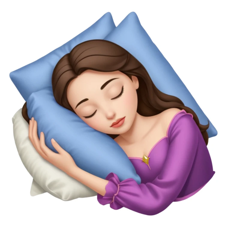 sleeping beauty brunette white girl with a silk pillow sticker