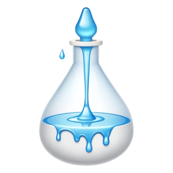 white translucent glue drops dripping out of glue bottle sticker