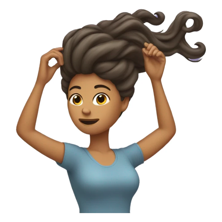 woman moving her hair with her hand sticker