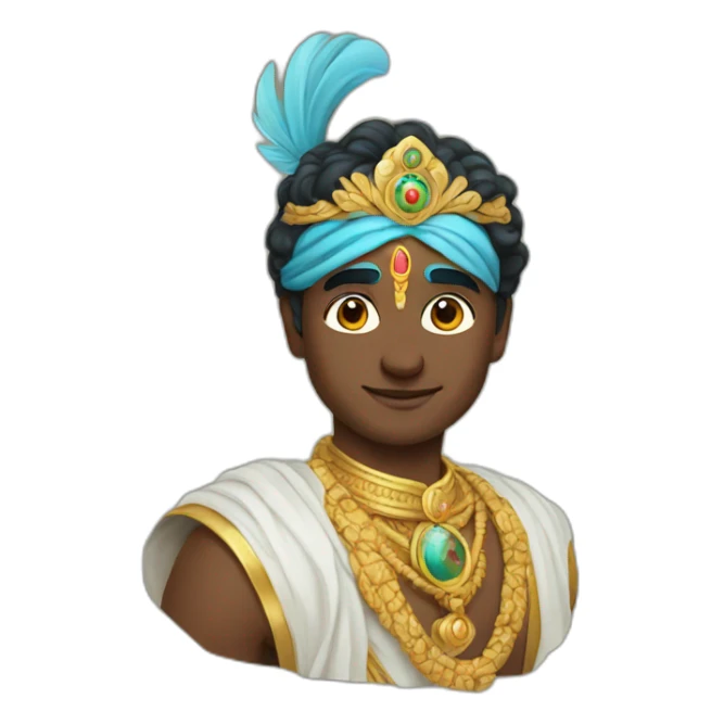 Superhero lord Krishna sticker