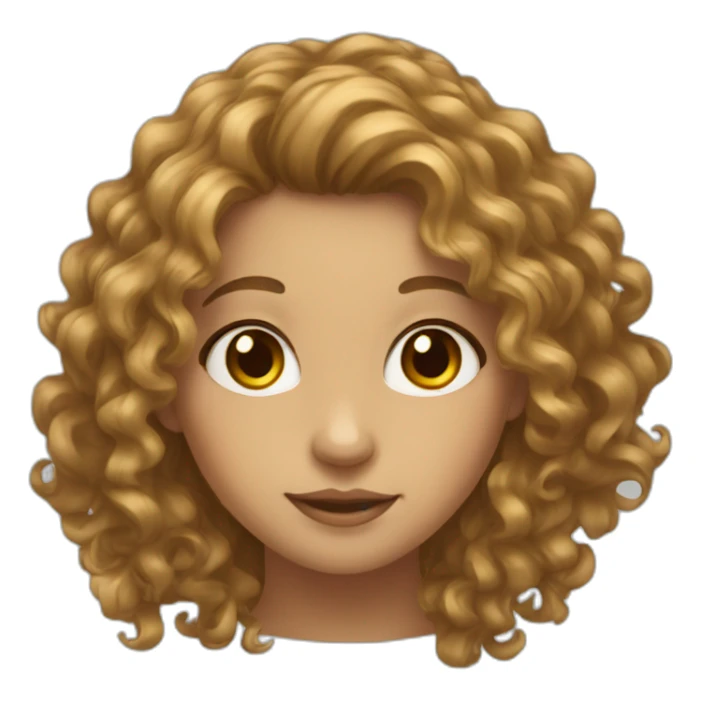 girl with long curly hairs hazel eyes  sticker