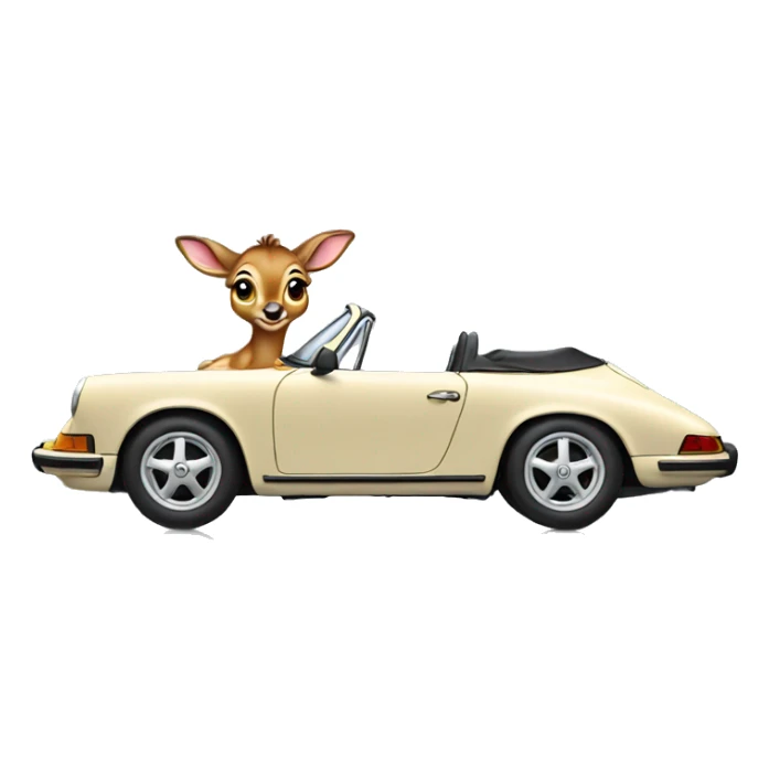 Bambi in a porsche sticker