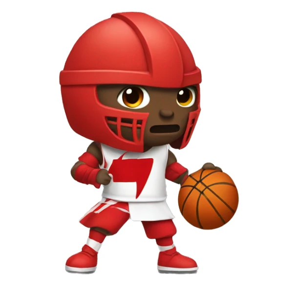 Red Knight with white skin dribbling a basketball sticker