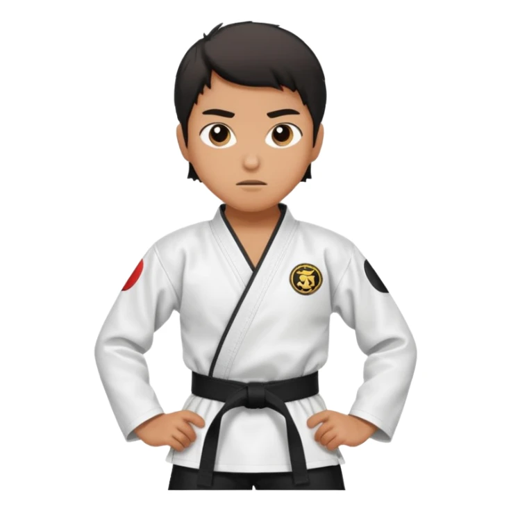 Perfecto pero el uniforme debe ser de taekwondo de ATA cinturón negro sticker