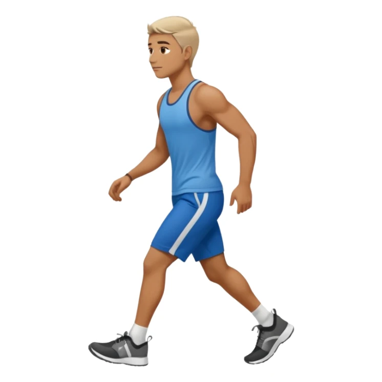 emoji de homem com roupa de ginástica andando para o lado sticker