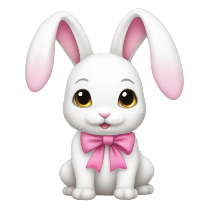 the most cute white bunnie with pink bows sticker