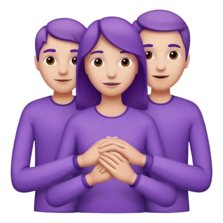 purple group no eyes no nose holding hands sticker
