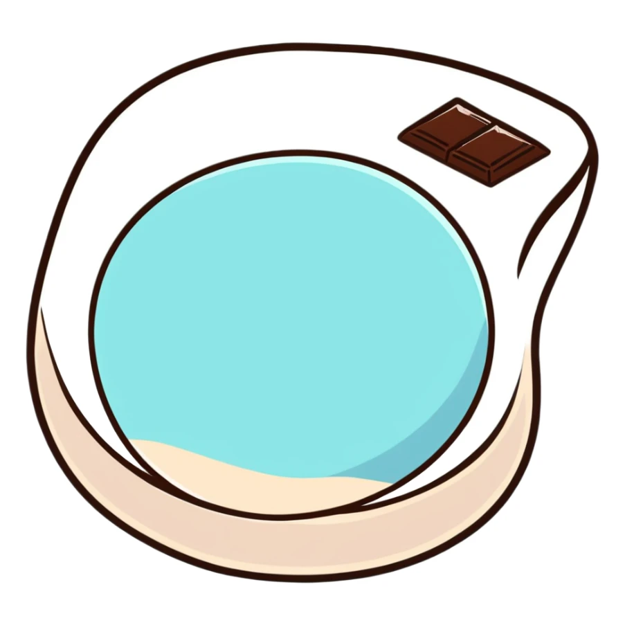 A piece of dark chocolate with sea salt crystals sprinkled on top sticker