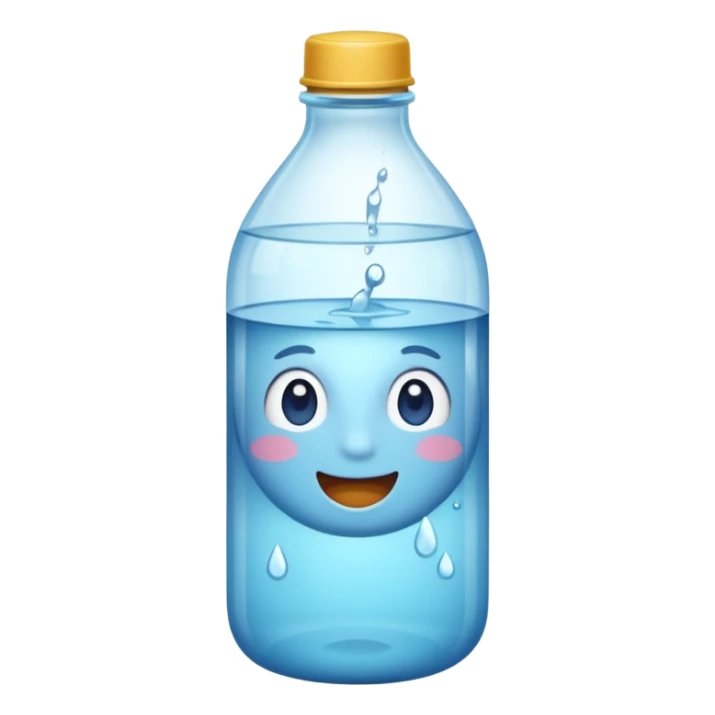 botella de agua sin una cara en el medio  sticker