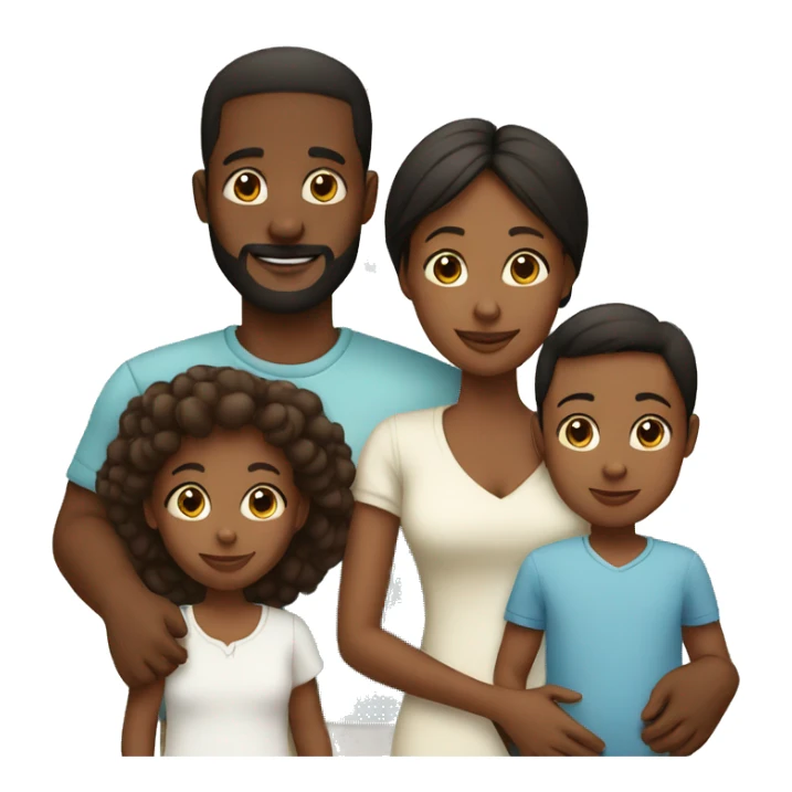 black family 2 parents 2 kids and 1 baby sticker