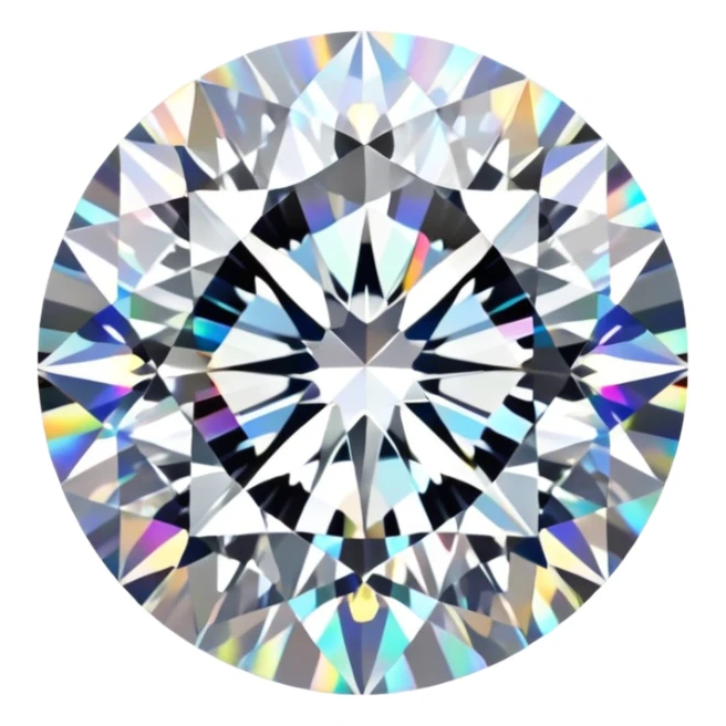 Make it 3D emoji style: add a silver jewelry setting to the round cut white diamond with holographic shine and sparkles sticker