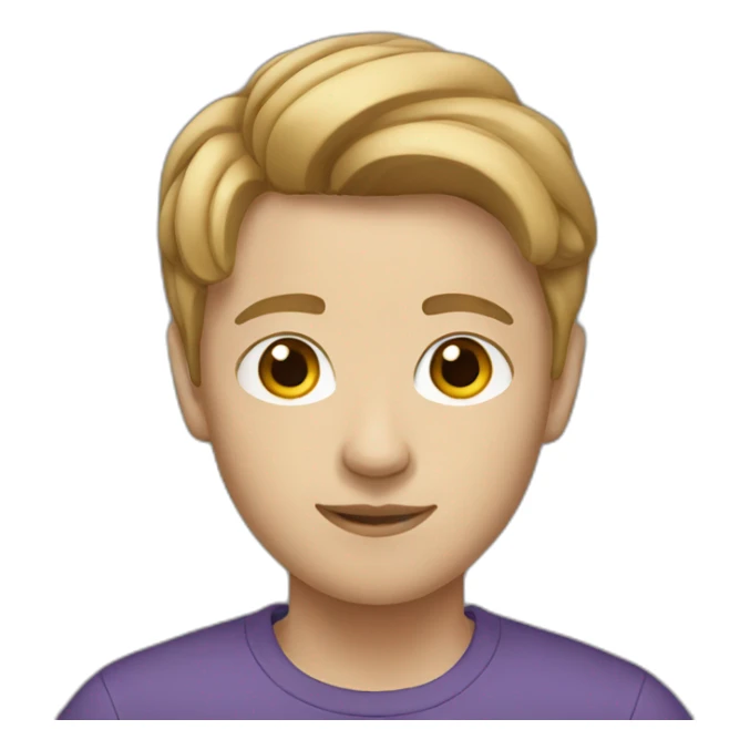 white teenager with short light brown hair sticker