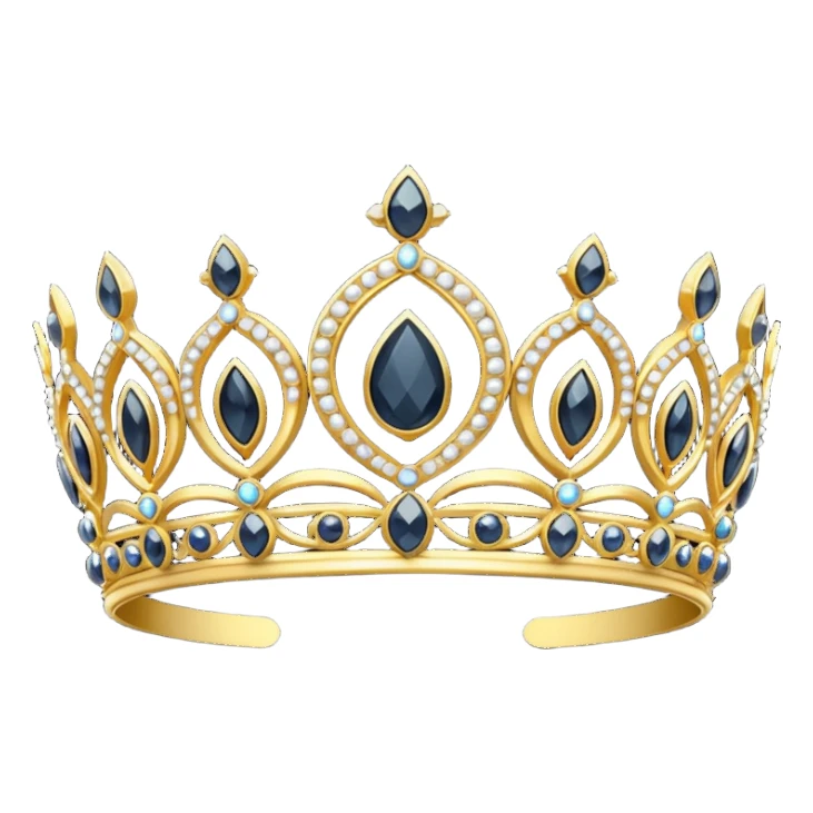 gold tiara with obsidian jewels sticker